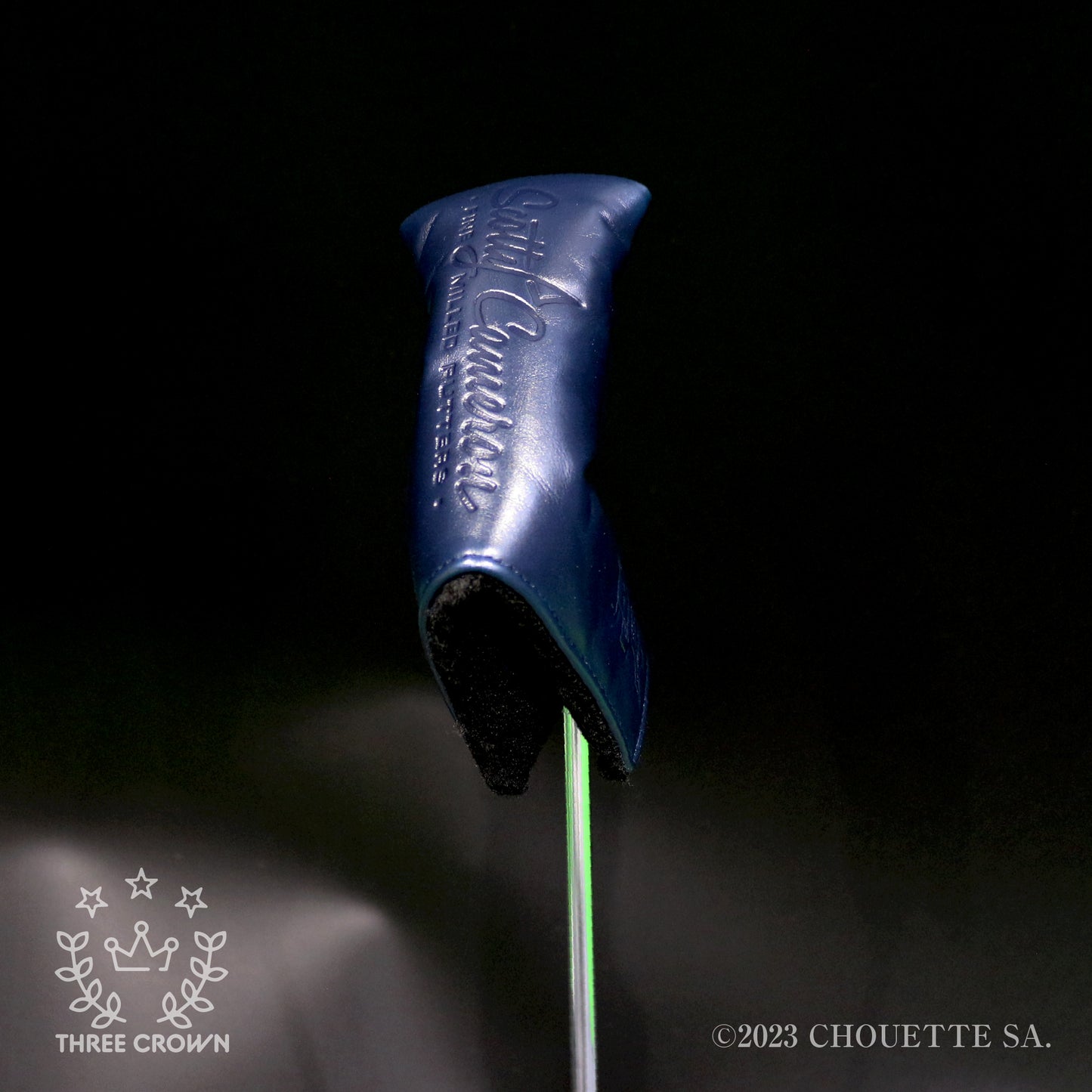 Limited Leather Headcover Pin Flag Moonlight Blue