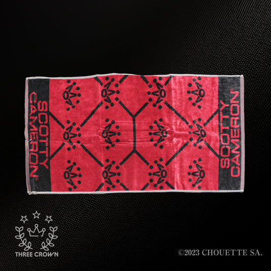 2021 Mardi Gras Argyle 7Point Crown Golf Towel Red