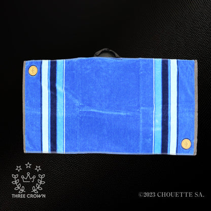 Rhythm Golf Towel 7Point Crown Leather Patch Bluestripe