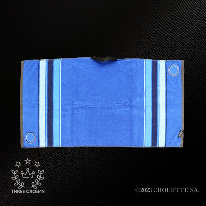 Rhythm Golf Towel 7Point Crown Leather Patch Bluestripe